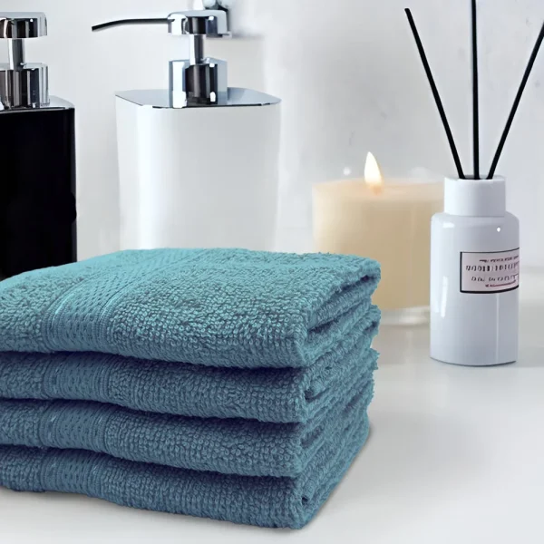 BYFT005605 DAFFODIL WASHCLOTH LIGHT BLUE Set of 1 C