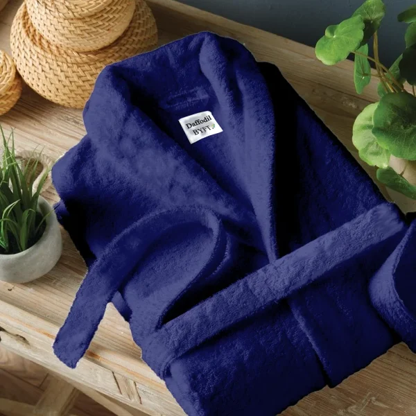 BYFT005661 DAFFODIL BATHROBE NAVY BLUE Set of 1 C