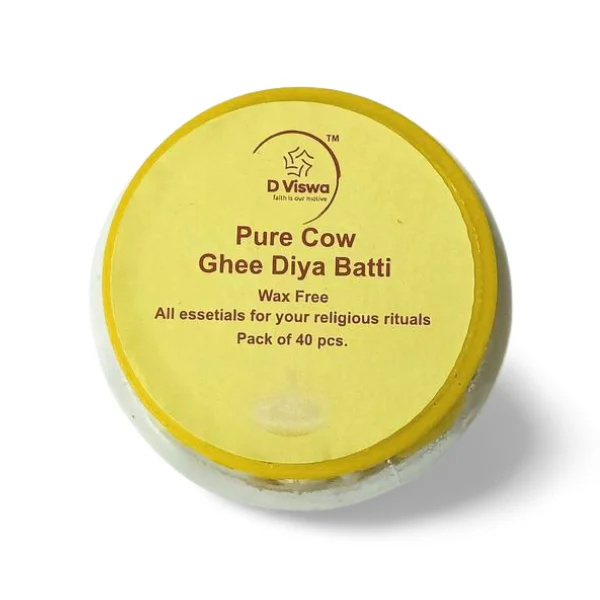 BYFT008063 POOJA ESSENTIALS PURE COW GHEE BATTI WHITE Set of 1 D