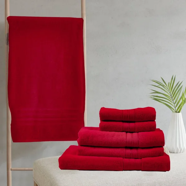 BYFT014564 BYFT Home Trendy Bath Towel 70 x 140 Cm 550 Gsm Red 100 Cotton Set of 1 D