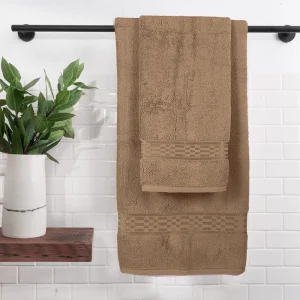 BYFT014667 BYFT Home Ultra Hand Towel 50 x 90 Cm Bath Towel 70 x 140 Cm 550 Gsm Beige C