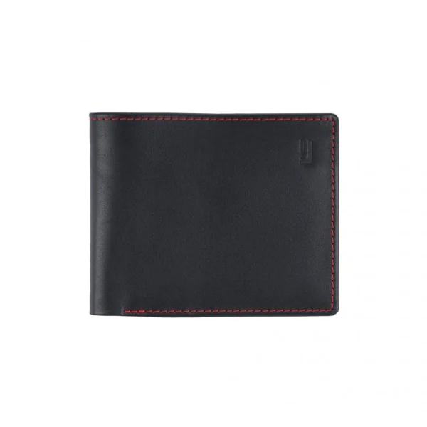 BYFT002501 Jafferjees Genuine Leather Mens Wallet Rome Black Red