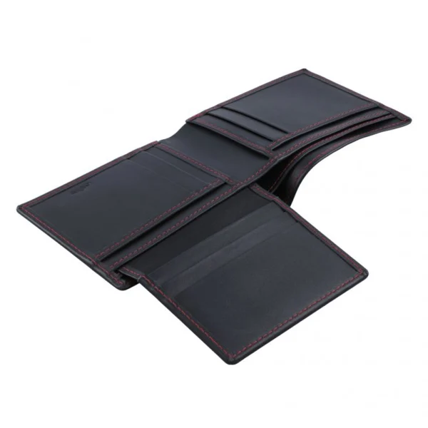 BYFT002501 Jafferjees Genuine Leather Mens Wallet Rome Black Red B