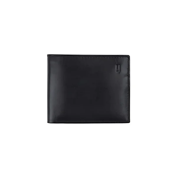 BYFT002508 Jafferjees Genuine Leather Mens Wallet Hamburg Black Silver