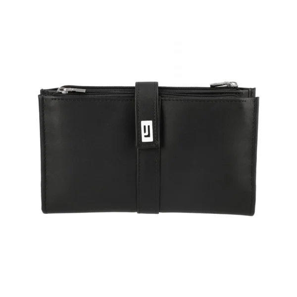 BYFT002529 Jafferjees Genuine Leather Womens Mens Wallet The Cosmos Black Silver
