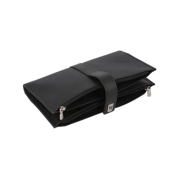 BYFT002529 Jafferjees Genuine Leather Womens Mens Wallet The Cosmos Black Silver B