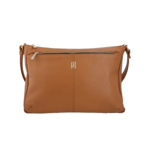 BYFT002560 Jafferjees Genuine Leather Womens Cross Body Bag The Coneflower Tan Gold