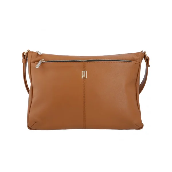 BYFT002560 Jafferjees Genuine Leather Womens Cross Body Bag The Coneflower Tan Gold