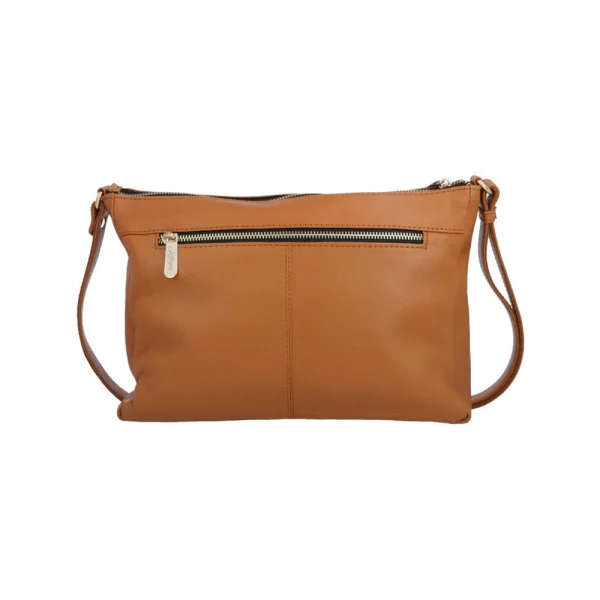 BYFT002560 Jafferjees Genuine Leather Womens Cross Body Bag The Coneflower Tan Gold A