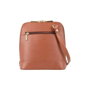 BYFT002567 Jafferjees Genuine Leather Womens Cross Body Bag The Begonia Dark Tan Gold A