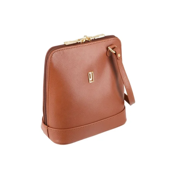BYFT002567 Jafferjees Genuine Leather Womens Cross Body Bag The Begonia Dark Tan Gold B