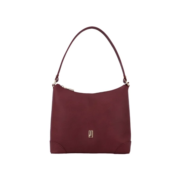 BYFT002570 Jafferjees Genuine Leather Womens Handbag The Blazing Star Maroon Gold
