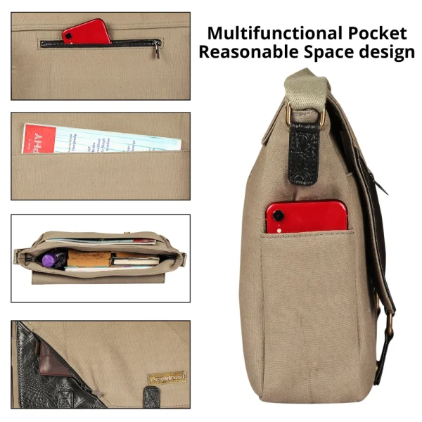 BYFT003501 PONTUS Messenger Bags Beige Set of 1 F