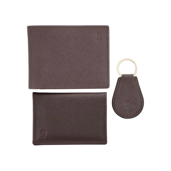 BYFT004997 Jafferjees Genuine Leather Men's Wallet Set Trevi Fountain   Brown