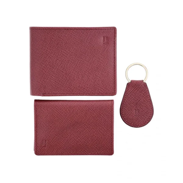 BYFT004999 Jafferjees Genuine Leather Men's Wallet Set Trevi Fountain   Maroon