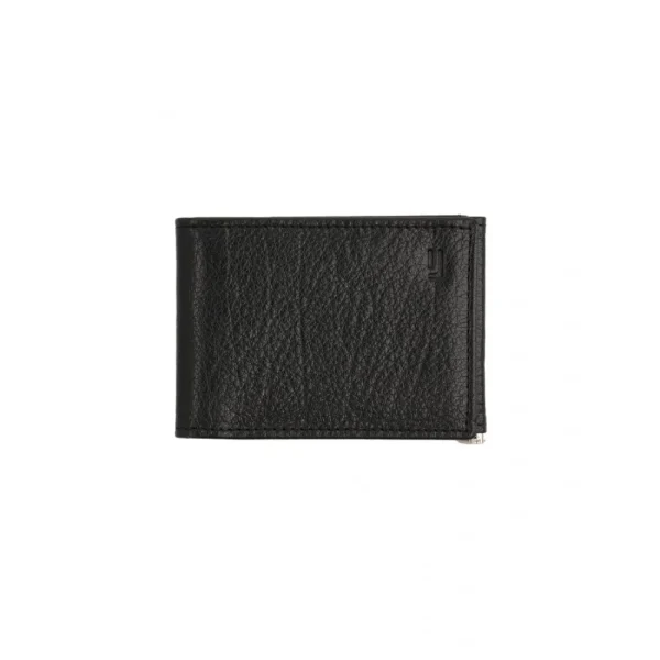 BYFT014042 MONEY CLIP WALLET BLACK SILVER LEATHER IMMER