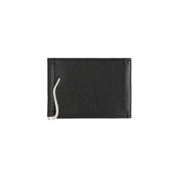 BYFT014042 MONEY CLIP WALLET BLACK SILVER LEATHER IMMER A