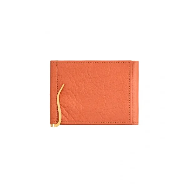 BYFT014043 MONEY CLIP WALLET ORANGE GOLD LEATHER IMMER A