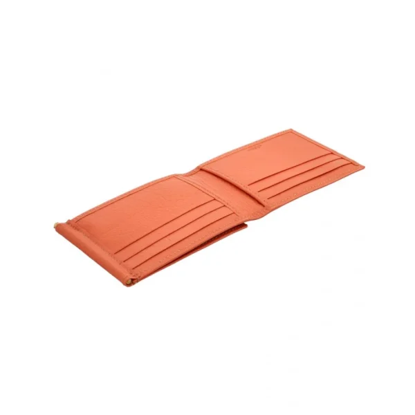 BYFT014043 MONEY CLIP WALLET ORANGE GOLD LEATHER IMMER D