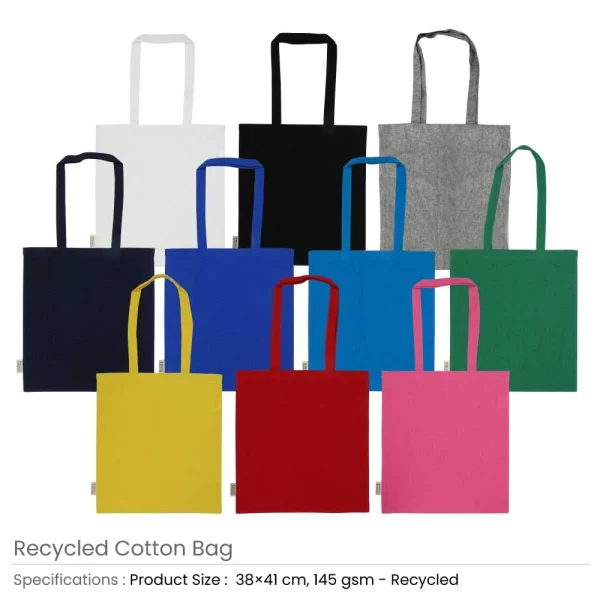 BYFT005736 BYFT Recycled Bag Blue 38 x 41 Cm Cotton 145 Gsm Set of 01   CSB 08 RE BLU