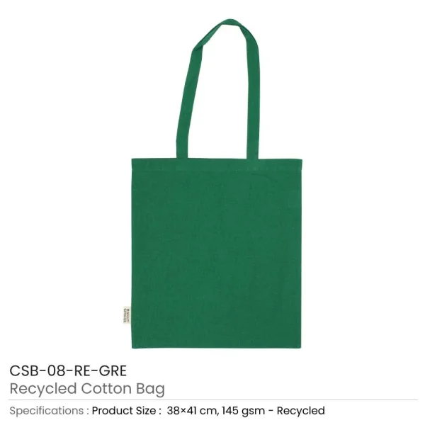 BYFT005737 BYFT Recycled Bag Green 38 x 41 Cm Cotton 145 Gsm Set of 01   CSB 08 RE GRE