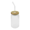 BYFT005766 BYFT Glass Bottle with Straw and Bamboo Lid 455 Ml Set of 01   TM 035 FRS B