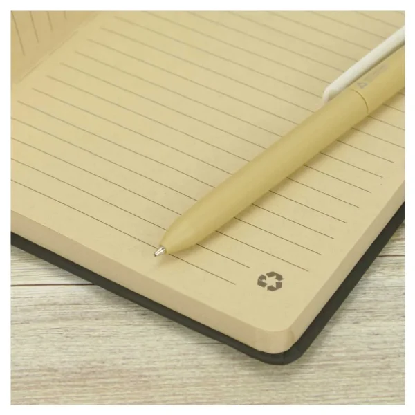 BYFT005783 BYFT A5 Bamboo Notebook with Pen loop and Paper Maker Set of 01   MBBM BLK A5 C