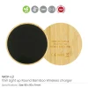 BYFT005811 BYFT Round Bamboo 15W Wireless Charger and Light Up Logo Set of 01   WCP L2