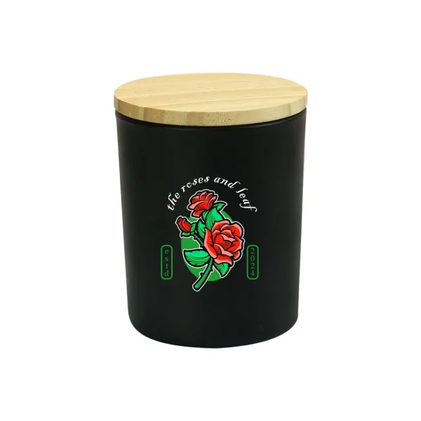 BYFT005814 BYFT Scented Arabian Oudh Candle in Glass Bottle with Bamboo Lid Set of 01   CAND 02 B
