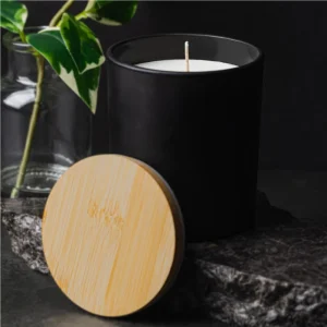 BYFT005814 BYFT Scented Arabian Oudh Candle in Glass Bottle with Bamboo Lid Set of 01   CAND 02 C