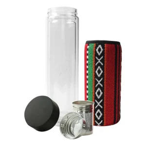 BYFT005826 BYFT Double Wall Glass Bottle with SADU Sleeve 500 Ml Set of 01   TM 036 A