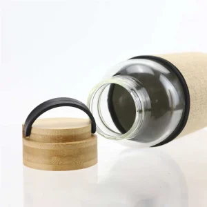 BYFT005829 BYFT Glass Bottle with Bamboo Lid and Eco Sleeve Set of 01   TM 034 NAT A