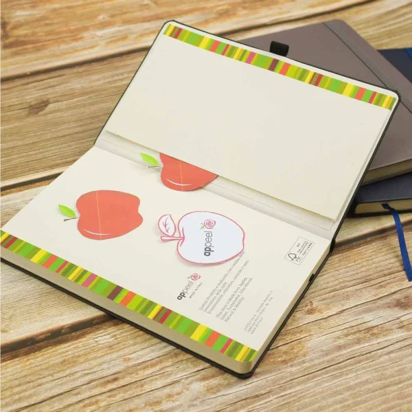 BYFT005830 BYFT A5 Appeel Black PU Notebook with Elastic Band Pen Loop Bookmark Set of 01   MBAPP B