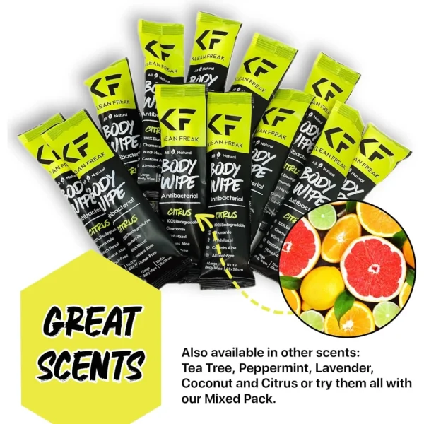 BYFT012060 Klean Freak   Body Wipes   Dozen Pack   Citrus B