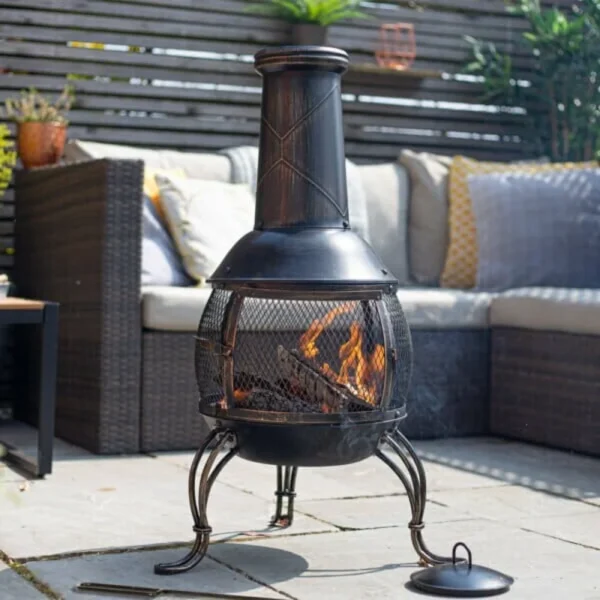 BYFT012102 La Hacienda   Leon Mesh Steel Chimenea Large C