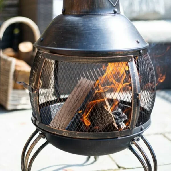 BYFT012102 La Hacienda   Leon Mesh Steel Chimenea Large D
