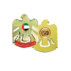 Cart 8 BYFT022682 BYFT Flat UAE Falcon Metal Badge Backside with Magnet 28 x 35 mm Set of 01