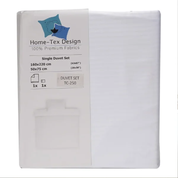 BYFT023594 Home Tex Design King Duvet Cover 240 x 200 Cm 2 Pillow Cover 50 x 75 Cm White Stripes Optical 100% Cotton Set of 3 A