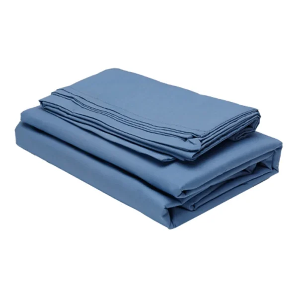 BYFT023614 Home Tex Design King Flat Sheet 240 x 260 Cm 2 Pillow Cover 50 x 75 Cm Blue Dyed 100% Cotton Set of 3 B