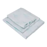 BYFT023642 Home Tex Design King Flat Sheet 240 x 260 Cm 2 Pillow Cover 50 x 80 Cm Printed Blue Eventail 100% Cotton Set of 3