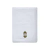 BYFT025018 BYFT Iris Embroidered For You Hand Towel 50 x 80 Cm 600 Gsm White 100% Cotton Ramadan Lantern   Heritage Design Gold Thread Set of 01