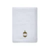 BYFT025019 BYFT Iris Embroidered For You Hand Towel 50 x 80 Cm 600 Gsm White 100% Cotton Ramadan Lantern   Arabian Design Gold Thread Set of 01