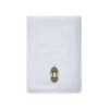 BYFT025020 BYFT Iris Embroidered For You Hand Towel 50 x 80 Cm 600 Gsm White 100% Cotton Ramadan Lantern   Moonlit Design Gold Thread Set of 01