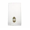 BYFT025021 BYFT Iris Embroidered For You Bath Towel 70 x 140 Cm 600 Gsm White 100% Cotton Ramadan Lantern   Heritage Design Gold Thread Set of 01