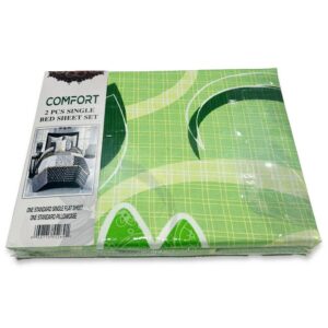 BYFT002768 BYFT Orchard Comfort Green Printed Single Sheet & One Pillowcase 150 x 230 cm Microfiber Set of 1