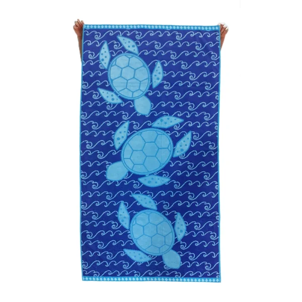 BYFT014500 BYFT Mimosa Beach Towel 86 x 162 Cm 390 Gsm Turtles 100% Cotton Set of 01 A