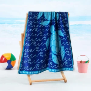 BYFT014500 BYFT Mimosa Beach Towel 86 x 162 Cm 390 Gsm Turtles 100% Cotton Set of 01 C