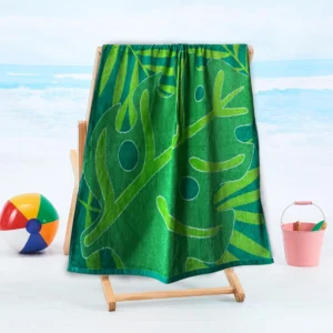 BYFT014502BYFT Mimosa Beach Towel 86 x 162 Cm 390 Gsm Green 100% Cotton Set of 01 C