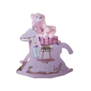 BYFT025119 Baby Girl Rocking Horse Chocolate Gift Set