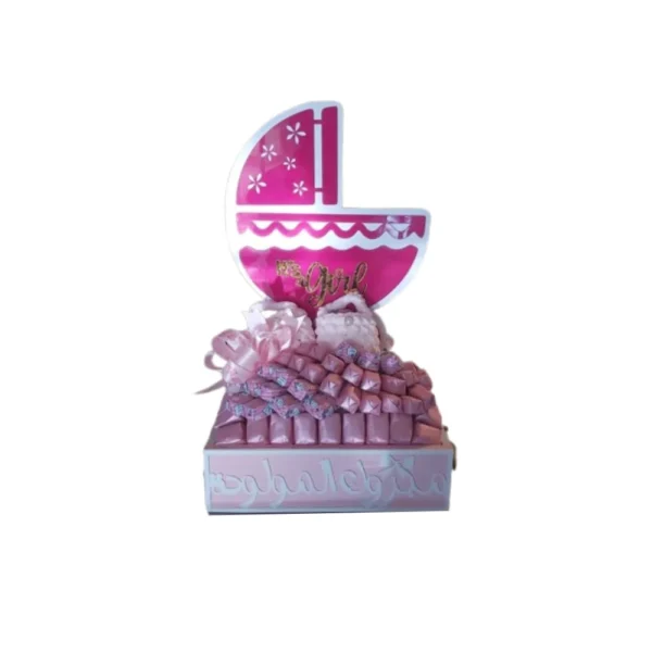 BYFT025122 Baby Stroller “It’s a Girl” Chocolate Tray